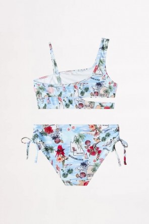 Assymetrical Bkini Summer Vacay Bikni Set 