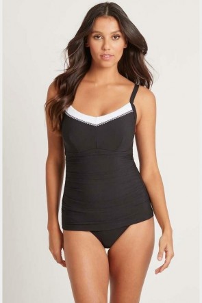 Valentina Black E/F Cup Singlet Top Tankini 