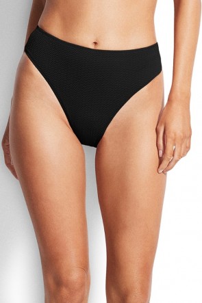 Sea Dive Hi Rise Bikini Pant by Seafolly Black