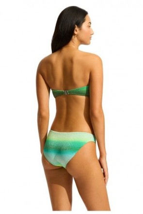 Spectrum Trim Front Bandeau Bikini Top Jade 