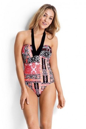 Silk Market  D Cup Halter One Piece Maillot 