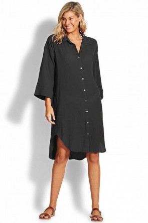 Beach Basics Boyfriend Oversize  Cover Up Shirt    