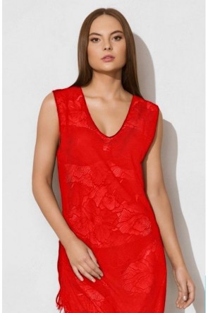 Charm Beach Dress Red 