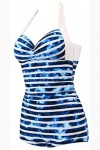 Inked Stripe Boyleg One Piece Swimsuit SEAFOLLY