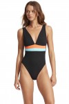 Slice Of Splice Spliced Deep V Neck One Piece