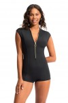Seafolly Collective Boyleg Zip Front Surfsuit One Piece 