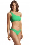 Sea Dive Shoulder Bandeau Hipster Bikini Set Jade