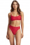  Essentials Bralette High Rise Bikini Set Red