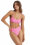  Essentials Bralette High Rise Bikini Set Pink Guava