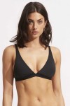 Seafolly Collective Longline Tri Bikini Top Black  