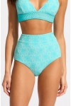 Marloe High Waisted Bikini Bottom - Atoll Blue 