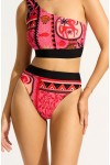 Atlantis High Rise Bikini Bottom Paradise Pink by Seafolly. 