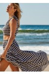 Portofino Gingham Crop Gingham Tiered Skirt 