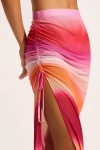 Spectrum Mesh Midi Skirt - Hot Pink