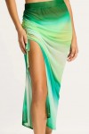 Spectrum Mesh Midi Skirt Jade