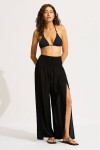 Sun Temple Shirred Waist Wrap Pant Black