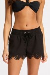 Lulu Scalloped Boardshort - Black 
