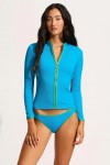 Beach Bound Long Sleeve Sunvest - Turquoiser Bikini Set