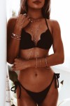 Petal Edge Fixed Tri Brazilian Bikini Set Seafolly Black