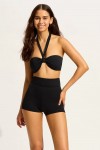 Sash Tie Front Bandeau Boyleg Pant Bikini 