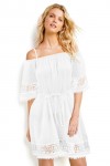 Lace Hem Smock Dress
