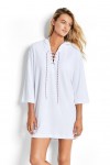 White Lace Up Towelling Cover Up Seafolly