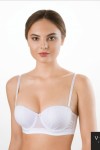 "Perlin" balconette molded push-up bra